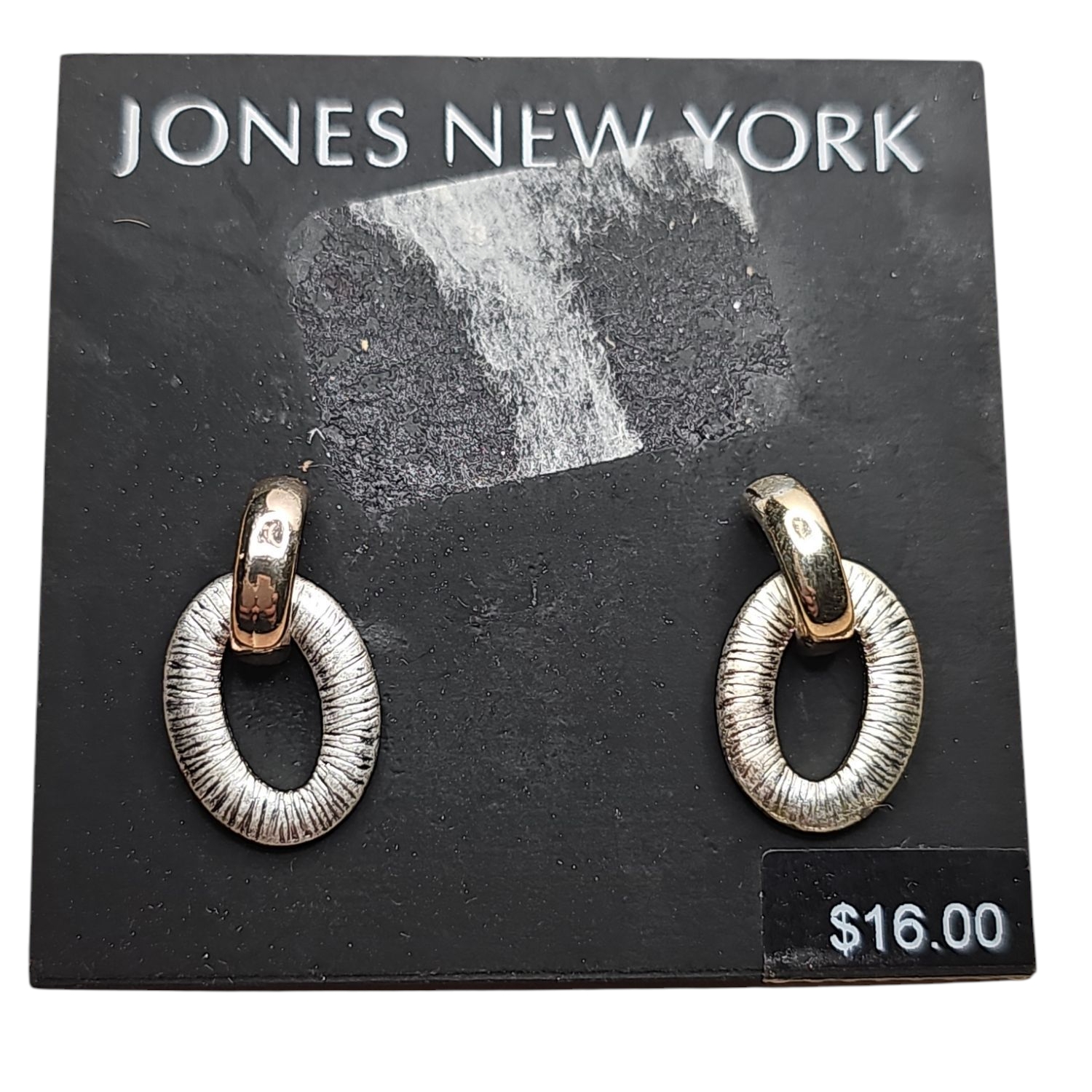 Jones New York Gold And Silver Crystal Hoop Earrings